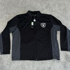 New Oakland LA Las Vegas Raiders sewn black full zipper sweatshirt jacket XXL